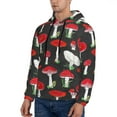 thumbnail image 3 of Uemuo Red Mushrooms Pattern Men's Hoodie - Casual Pullover Hoodie with Kangaroo Pocket, Stylish Hooded Sweatshirt for Everyday Wear-4X-Large, 3 of 7