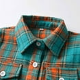 thumbnail image 5 of Shldybc Toddler Boys Girls Flannel Shirt Jacket Plaid Jacket Long Sleeve Lapel Button Down Shacket Fall Shirt Coat Outwear( Orange, 6-12 Months ), 5 of 9