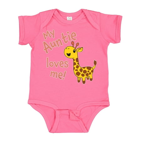 

Inktastic My Auntie Loves Me- Cute Giraffe Gift Baby Boy or Baby Girl Bodysuit