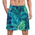 thumbnail image 1 of NICKSUN Shorts de Pyjama Amusants pour Hommes, Bas de Pyjama Courts Doux avec Poches, Feuille Verte Tropicale, S, 1 of 6