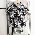 thumbnail image 2 of Boy Outfit Set Toddler Baby Boy Watercolor Floral Print Short Sleeve Button Down Shirt & Shorts 2-Piece Summer Outfit Toddler Boy Short Set, 2 of 6