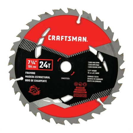 Craftsman Framing Saw Blade,7-1/4" 24T CMAS372524