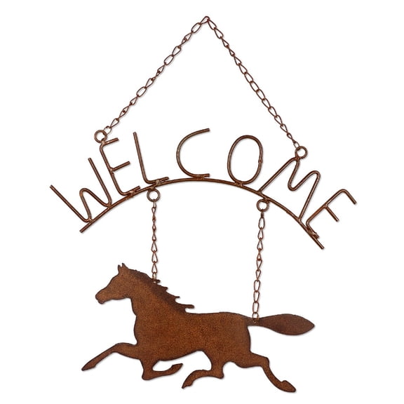 Sunset Vista Designs Horsing Around Welcome Sign, 16-1/2-Inch Long by 14-Inch Wide