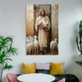 thumbnail image 6 of Jesus Holding The Lamb Wall Art Jesus - Our Faithful Shepherd Vintage Canvas Painting Gifts Canvas Painting Poster Wall Art Decorative Picture Prints Modern Decor 12x18inch(30x45cm), 6 of 6