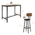 thumbnail image 4 of 5 Pieces Bar Table Set, Industrial Style Dining Table Set with 4 PU Upholstered Stools, Counter Height Dining Table and Chairs Set, Metal Frame and Wood Top Table Kitchen Furniture Set for Dining Room, 4 of 9