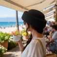 thumbnail image 4 of Hsqqdc Straw Pillbox Hat, Retro Wedding Fedora Fashion Beret Fascinator Painter Hat, 4 of 7