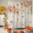 thumbnail image 3 of Maple Leaf Shower Curtains for Bathroom, Fall Fallen Leaves Branch Vintage Linen Autumn Waterproof Fabric Shower Curtain for Bathroom Bathtub Decoration, Machine Washable, 36"x72", 3 of 9