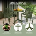 thumbnail image 5 of WestinTrends Playa 31.5" Round Plastic Outdoor Patio Dining Table for 4, Olive Green, 5 of 14