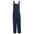 thumbnail image 6 of AOOCHASLIY Women's Casual Loose Baggy Jumpsuit Fashion Playsuit Trousers Overalls Cotton and Linen Jumpsuit with Pocket, 6 of 8