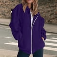 thumbnail image 1 of IMENGL Sweatshirt jacket long sleeve solid color, Purple XL, Size M-3XL, 1 of 8