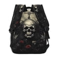 thumbnail image 4 of Disketp Vintage Winged Rose Skull Mochila Estampada para Hombre y Mujer – Mochila Ligera Clásica con Múltiples Bolsillos para Universidad, Trabajo y Viajes-One Size, 4 of 5