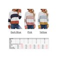 thumbnail image 2 of Camiseta mujer, Suéteres cortos de mujer Suéteres casuales de manga larga con cuello redondo a rayas Abody Amarillo/Extragrande, 2 of 7