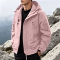 thumbnail image 2 of Jessboyy Mens Windbreaker Jacket with Hood Long Sleeve Rain Shell Jackets with Pockets Waterproof Windproof Outdoor Jacket Pink,S, 2 of 7