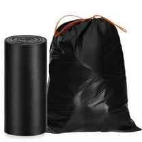 VacYaYa 4Gallon Size 100 Counts Black Garbage Bags Large Capacity Kitchen Drawstring Trash Bags