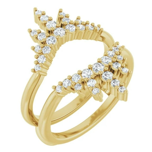 Pompeii 1ct TW Diamond Wedding Guard Band Insert Engagement Ring 14k Gold Lab Grown