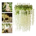 thumbnail image 1 of 12 piezas de guirnaldas de glicinas artificiales, cadena de flores, plantas de hiedra, , vid, ratta, seda para fiestas, decoraciones de jardín Blanco Macarena Guirnalda de vid de seda, 1 of 8