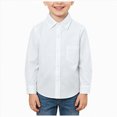 thumbnail image 3 of 3-4T Toddler Boys Uniform Shirts,Boys Dress Shirts,Youth Solid Color Long Sleeve with Pocket Spring Fall Tops for 2-14T, 3 of 5