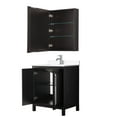 thumbnail image 2 of HomeStock Renaissance Revival 30 Inch Single Bathroom Vanity in Dark Espresso, White Cultured Marble Countertop, Undermount Square Sink, Medicine Cabinet, 2 of 6