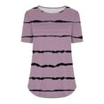 thumbnail image 5 of hotojiny Summer T Shirts for Women Casual Short Sleeve Crewneck Basic Tops Trendy Striped Loose Comfy Blouse, 5 of 5