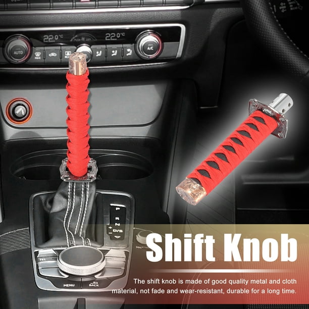 Gear Shifter Knob Shift Lever Universal for Manual Automatic Car Red Black  200mm 