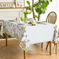 thumbnail image 3 of Easter Tablecloth 60×104 Inch, Bunnies Flower Butterfliy Washable Table Cover for Party Picnic Dinner Decor, 3 of 6