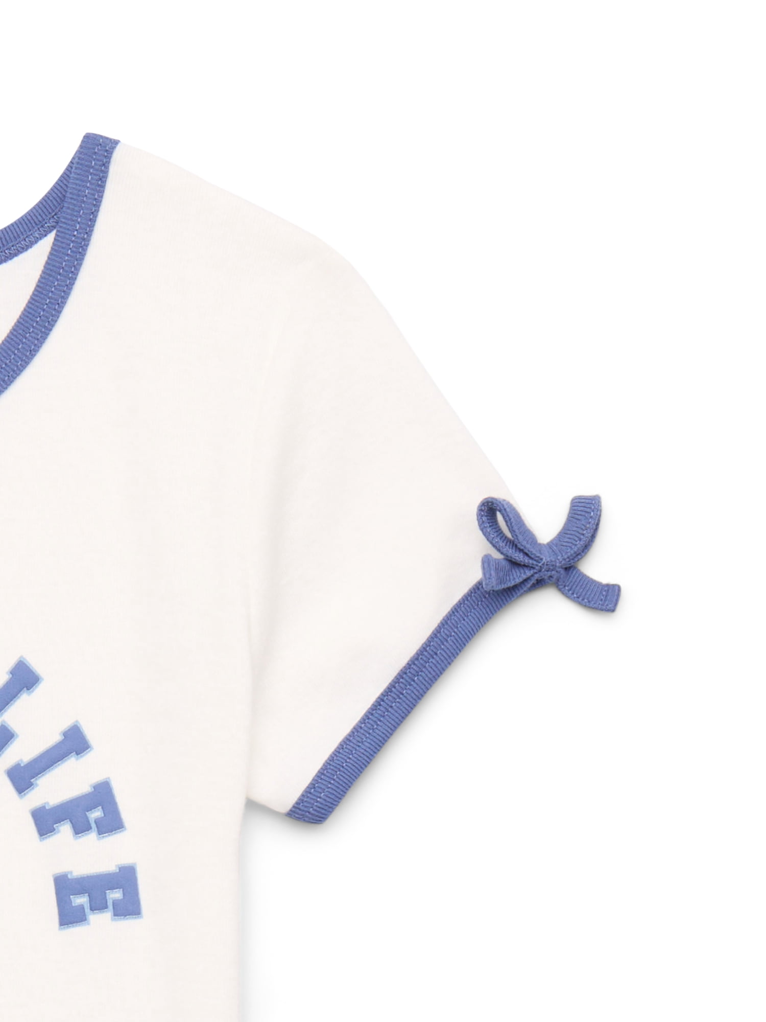 Bluey Girls Short Sleeve Bow Detail Graphic T-Shirt, Sizes 4-16