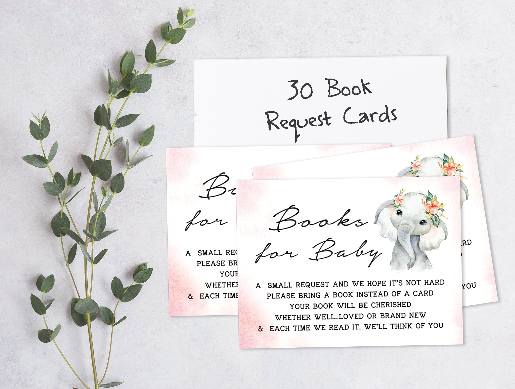 Inkdotpot 30Baby Elephant Girl Jungle Animals Baby Shower Book Request Cards Bring A Book Instead Of A Card Baby Shower Invitations Inserts Games