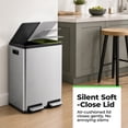 thumbnail image 4 of Alvantor 60L Trash Can, Dual Compartment 2x8 Gallon Stainless Steel Garbage Bin with Fingerprint Proof Finish, Soft Close Lid, and Hands-Free Pedal for Kitchen and Office, 4 of 7