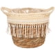 thumbnail image 1 of Maceta tejida con forro, cesta tejida a mano para macetas, contenedor para plantas y flores con borla, 1 of 8
