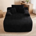 thumbnail image 2 of Leumius Oversized Chaise Lounge Chair Indoor, Cozy Boneless Sleeper Sofa Bed with Wide Armrest & Throw Pillows for Living Room,Bedroom,No Assembly Required,Black(Plush), 2 of 11