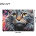 thumbnail image 3 of SKYSONIC Toiletry Mat Beautiful Grey Cat Print, Fluffy Plush Absorbent Bath Rugs Carpet with Non Slip Bottom for Bathroom Floor Toilet Tub and Shower, 3 of 7