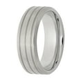 thumbnail image 2 of Men's Titanium Multi-Finish Grooved Wedding Band – Mens Ring, 2 of 4