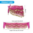 thumbnail image 2 of Uxcell Women's Belly Dance Hip Scarf with Sequins Triangle Wrap Skirts Waist Chain for Party Costume Performance Rose Pink, 2 of 7