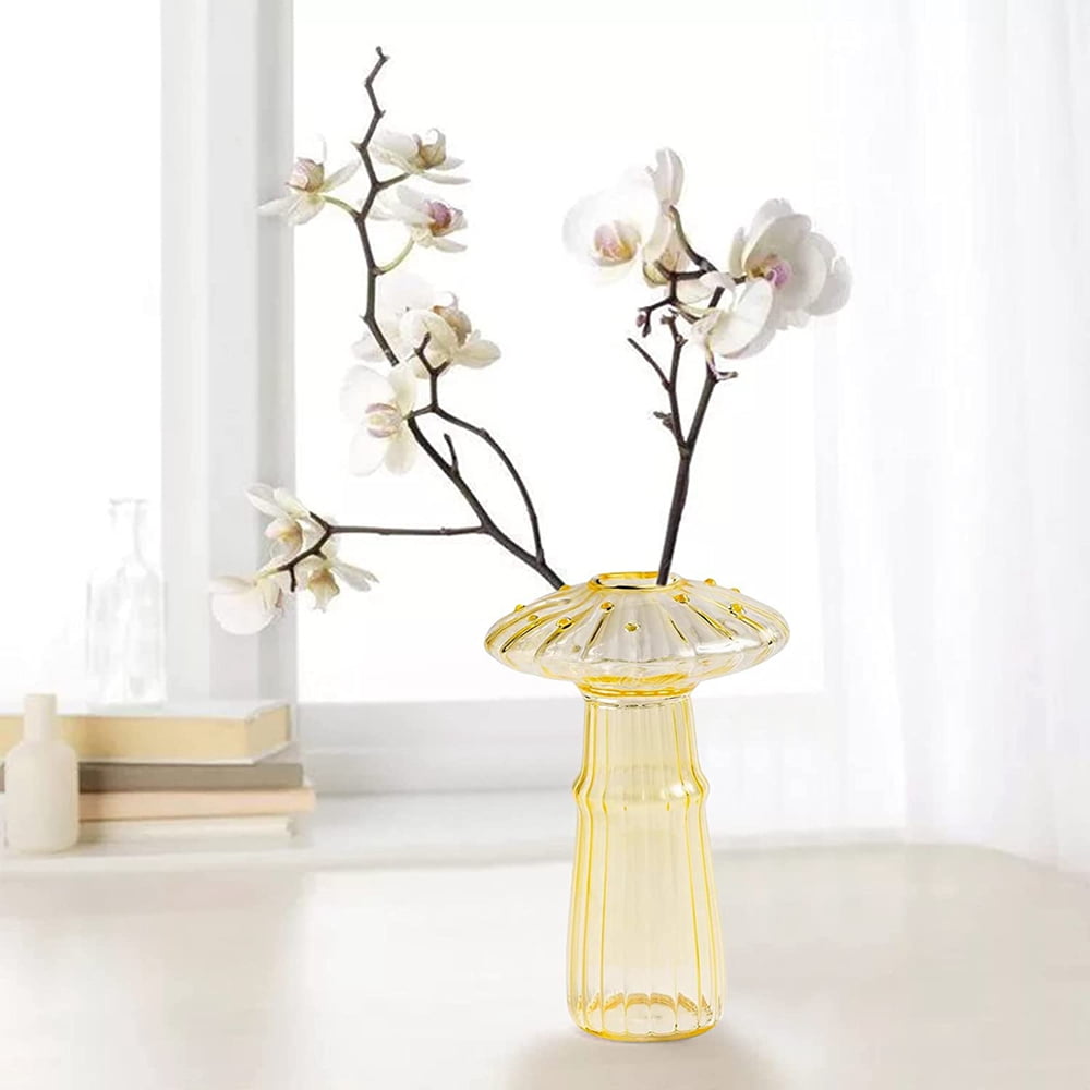 Mushroom Shaped Glass Vase Planters Clear Hydroponic Vase Glass