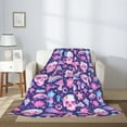 thumbnail image 2 of Throw Blanket for Couch Sofa and Bed, mushroom rainbow color Skull Super Soft Plush Throw Blanket, Fuzzy Cuteness Comfy Warm Washable Flannel Blanket & Throws for All Season 80"x60", 2 of 5