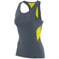 thumbnail image 2 of Augusta 2XL Ladies Inspiration Jersey Graphite/Power Yellow 1282, 2 of 2