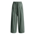 thumbnail image 4 of CONZONE Mens Baggy Cotton Linen Pants Wide Leg Pants for Men Trendy Elastic Waist Drawstring Solid Soft Casual Joggers Pant With Pockets, 4 of 4