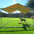 ALEKO Dog Kennel DIY Chain Link Box Kennel With Roof Frame