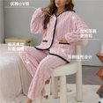 thumbnail image 3 of Conjunto de pijama cálido y grueso para mujer, pantalones de manga larga de felpa, traje de terciopelo, ropa térmica para el hogar, invierno, 2 piezas, 3 of 4
