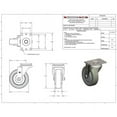 thumbnail image 4 of Snap-Loc Caster 4" Inch Industrial Polyurethane Swivel 375 Lb Easy Rolling Heavy Duty 4 Inch Swivel Caster With Standard Size 2-3/8 Inch X 3-5/8 Inch Slotted Plate! SLAC4SP, 4 of 4