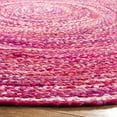 thumbnail image 3 of SAFAVIEH Braided Calvin Transitional Cotton Reversible Area Rug, Pink/Fuchsia, 6' x 6' Round, 3 of 11