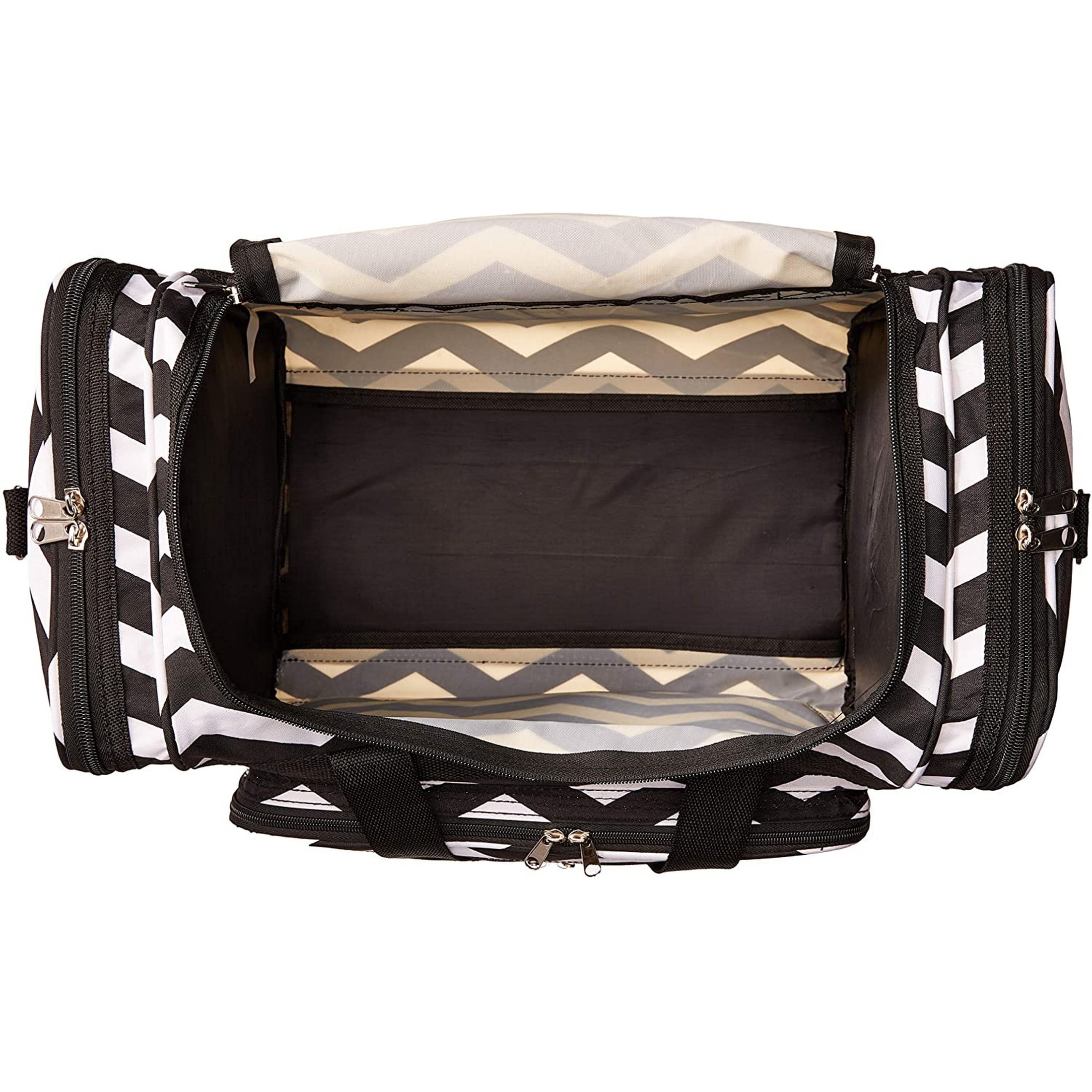 CalBags Chevron 19-inch Duffel Bag, Black White