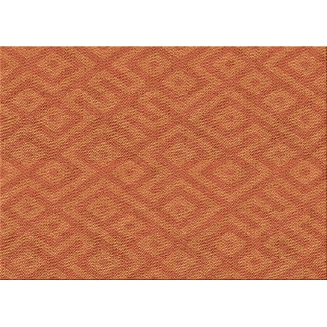 Ahgly Company Machine Washable Indoor Rectangle Transitional Neon Orange Area Rugs, 7' x 10'