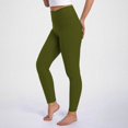 thumbnail image 4 of Womens Stretchy Leggings Scrunch Lifting Solid Color High Waisted Long Yoga Pants with Pockets Buttery Soft Athletic Leggings, 4 of 5