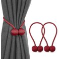 thumbnail image 1 of LAICAIW 2 Pack Magnetic Curtain Tiebacks, Decorative Curtain Holdbacks for Window Décor (Bordeaux), 1 of 6