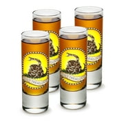 SET OF 4 Don't Tread On Me Rattlesnake 2 Ounce Shooter Shot Glasses