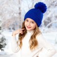 thumbnail image 4 of CPNG Kids Winter Hat Cap Unisex Hat Solid Color Beanies with Pom Pom Toddler Fleece Lined Warm Knit Hat Girls Boys Cute Knitted Wool Snow Beanies Ski Cap, 4 of 7
