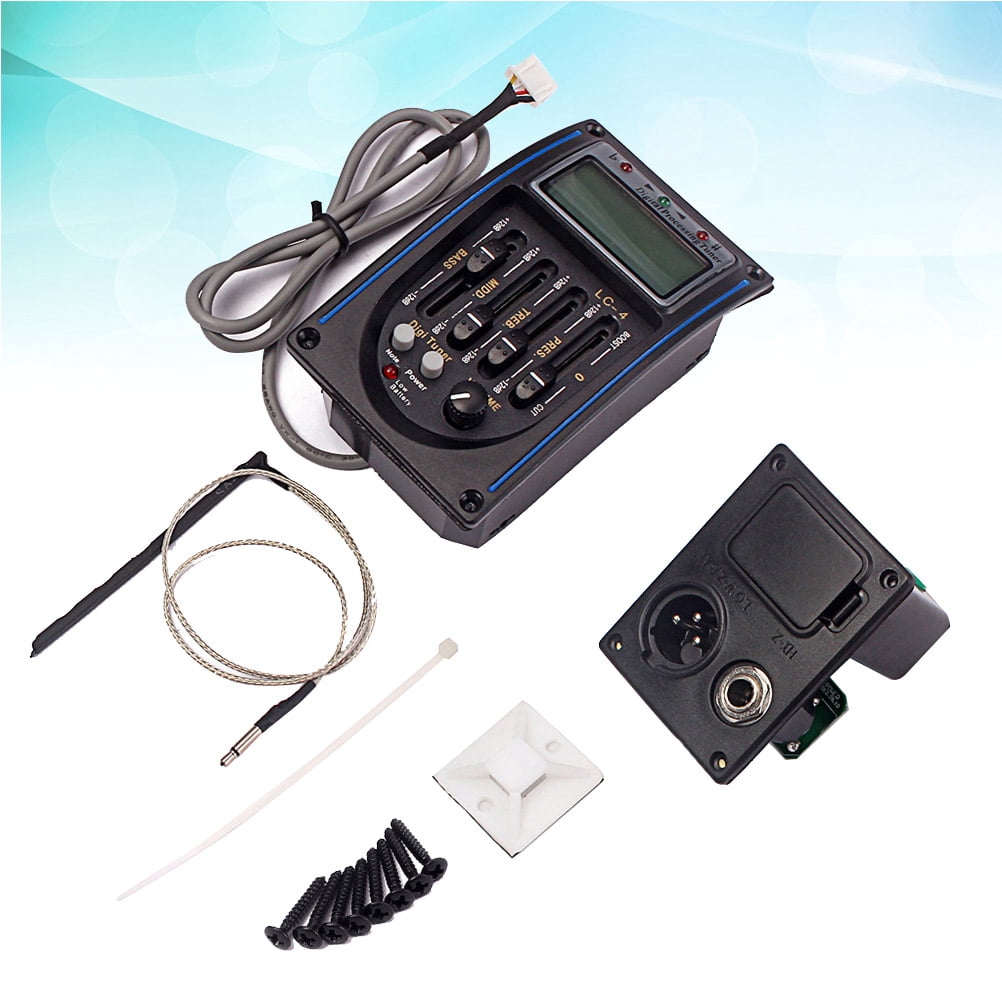 ROMANSENTIAL Black 4 Bands Eq Pickup for Guitar with Volume Bass Treble Presence Control Knobs
