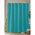 thumbnail image 4 of Teal Long Shower Curtain Set, Waterproof Shower Curtains for Bathroom, Turquoise Pure Teal Washable Fabric Cloth Bath Curtain for Bathtub Decoration with Hooks 72x84 Inches, 4 of 6