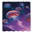 thumbnail image 3 of Ambesonne Underwater Shower Curtain, Jellyfish, 69"Wx75"L, Purple Blue, 3 of 5
